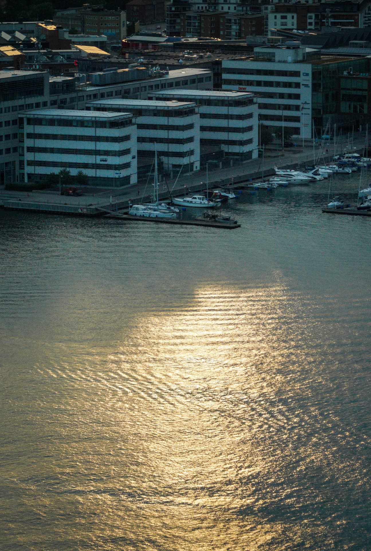Gothenburg harbour at sunset
